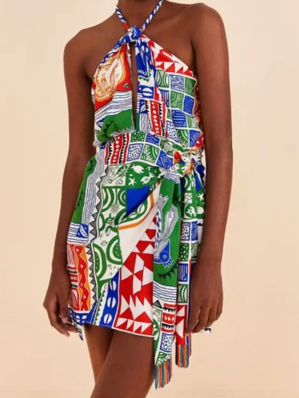 Farm Rio Colorful Print Mini Dress